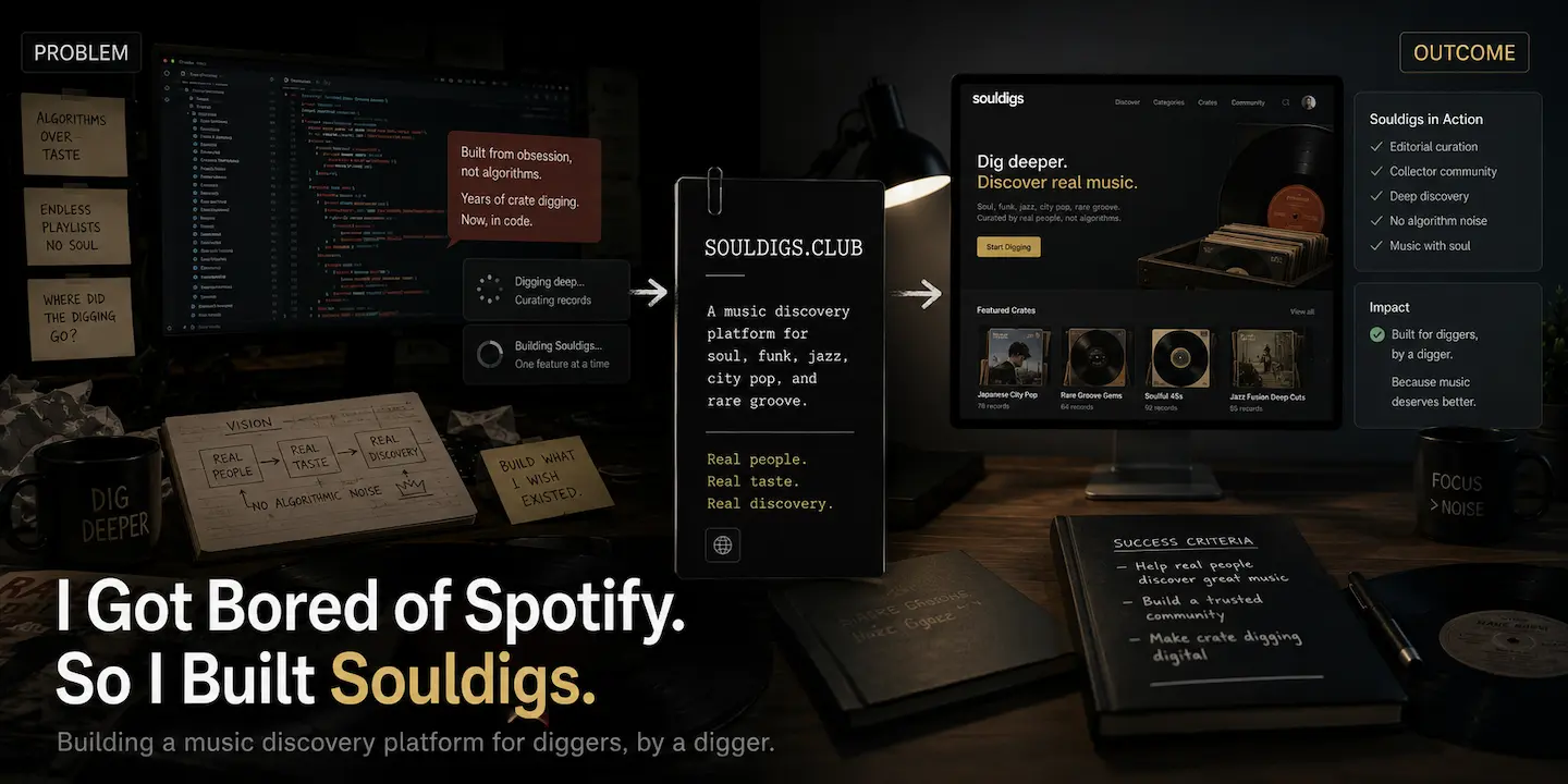 Souldigs — an editorially-driven vinyl discovery platform for soul, funk, jazz and rare groove