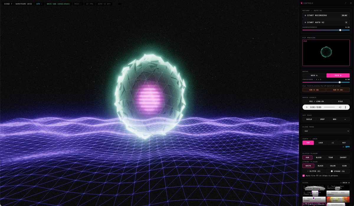 PULSE audio-reactive VJ visualiser app